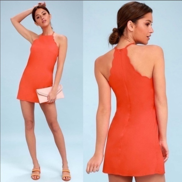 Lulu’s Endlessly Endearing Coral Red Dress - Picture 3 of 8